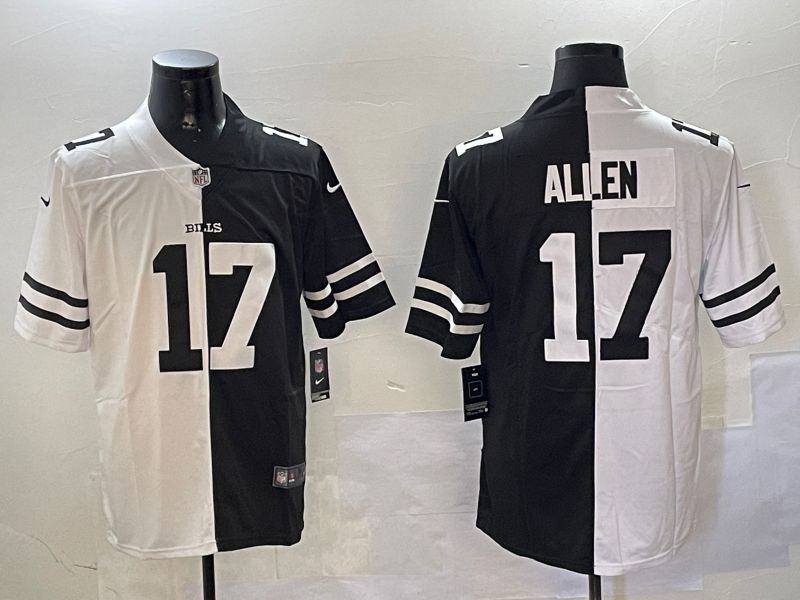 Men Buffalo Bills #17 Allen Black White 2024 Nike Limited NFL Jersey style 01083->buffalo bills->NFL Jersey